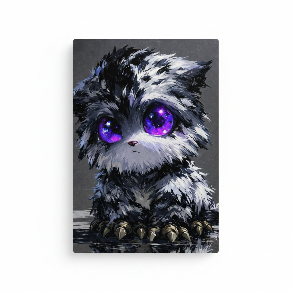 Flauschiges Fantasiewesen Wandbild
