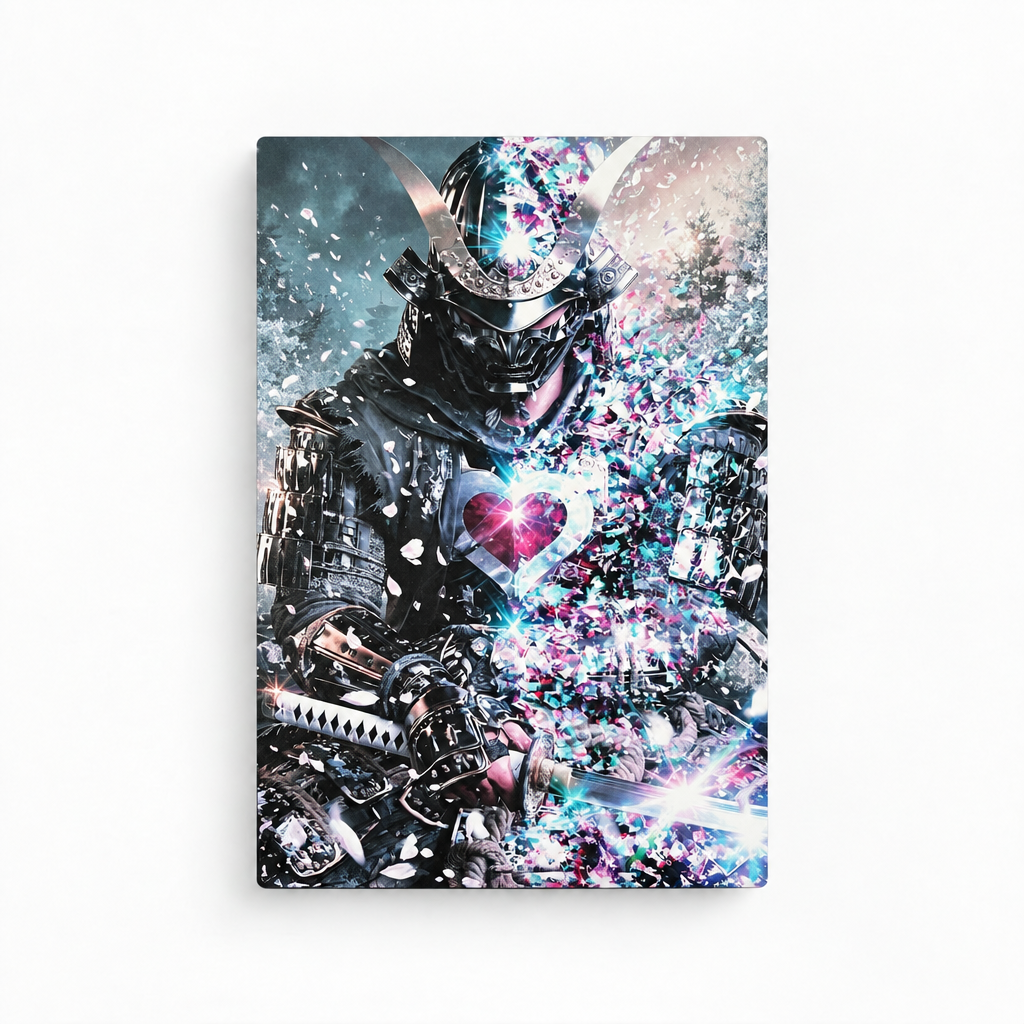 Samurai mit Herzsymbol Wandbild