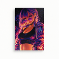 Neon Anime Girl Wandbild