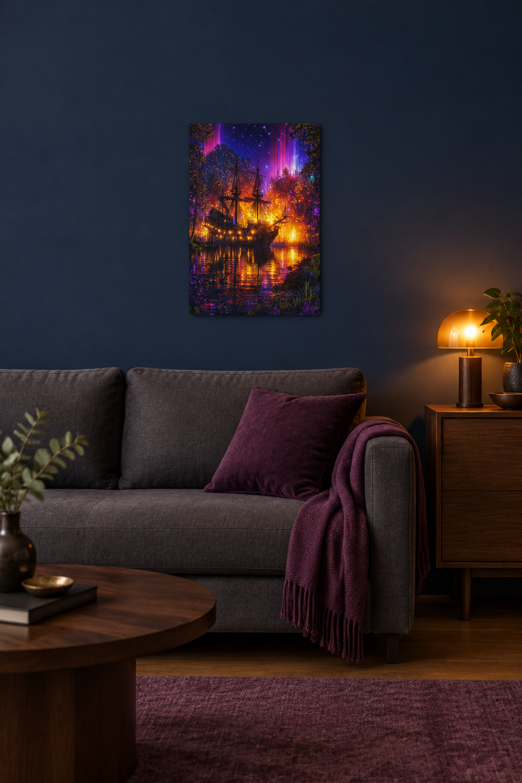 Magisches Segelschiff Wandbild