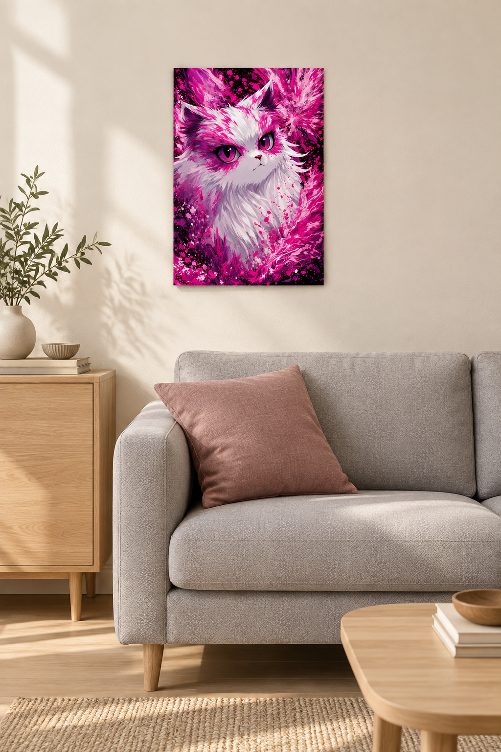 Fantasy Katze Wandbild