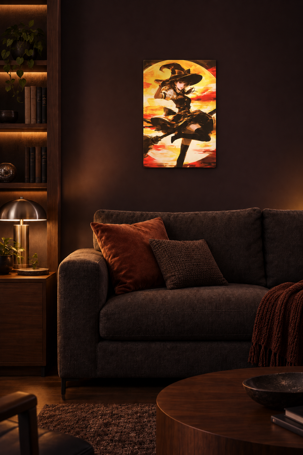 Hexe im Mondlicht Wandbild