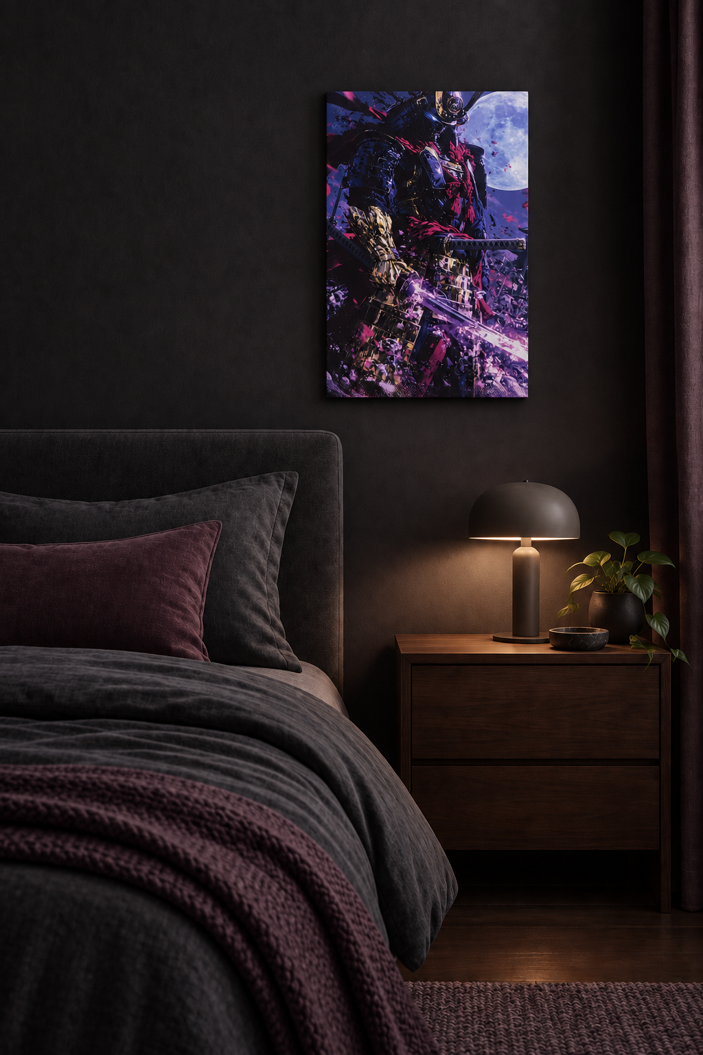 Samurai im Mondlicht Wandbild