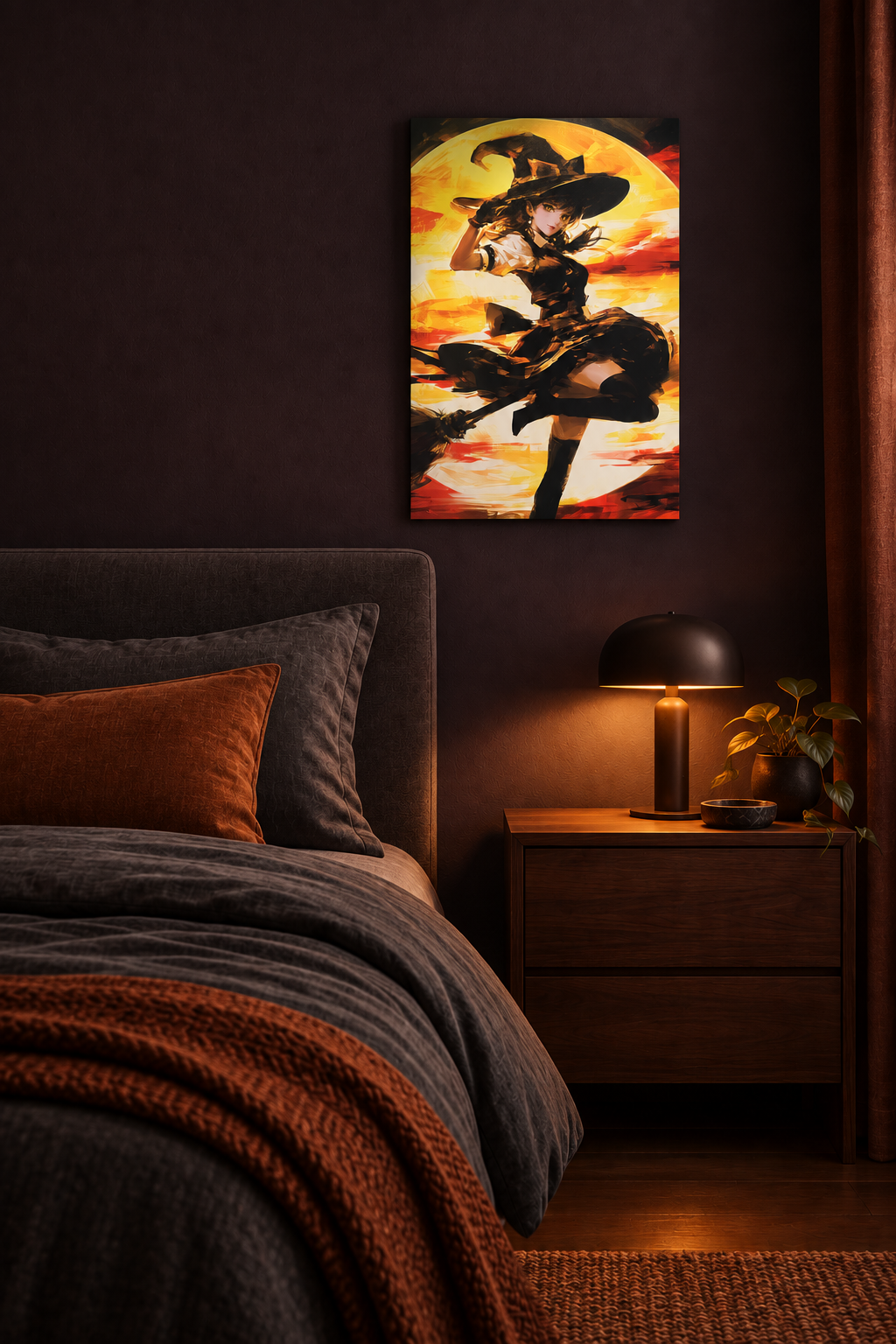 Hexe im Mondlicht Wandbild