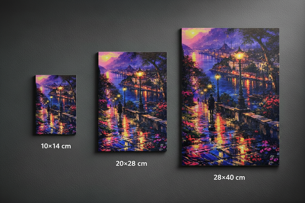 Abendpromenade am Wasser Wandbild