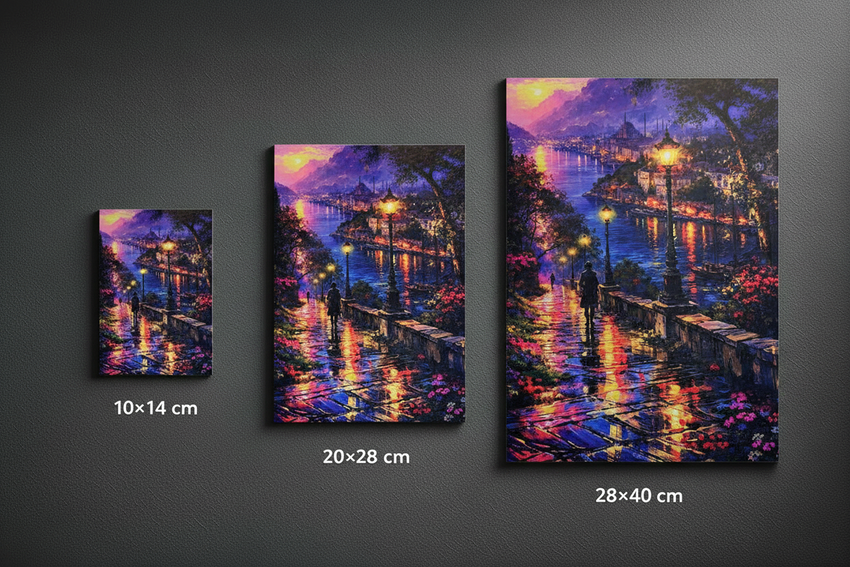 Abendpromenade am Wasser Wandbild