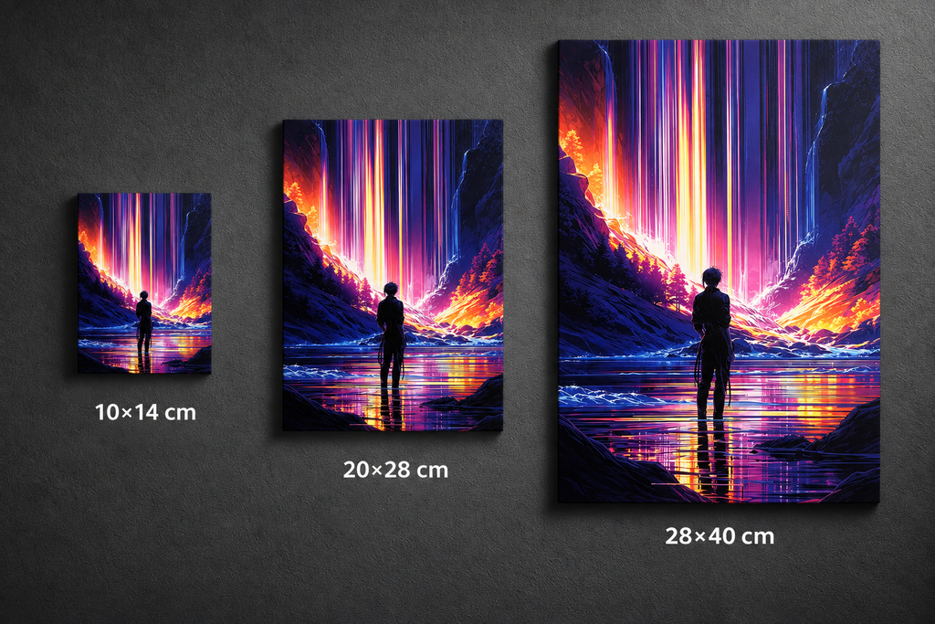 Magischer Lichtwasserfall Wandbild