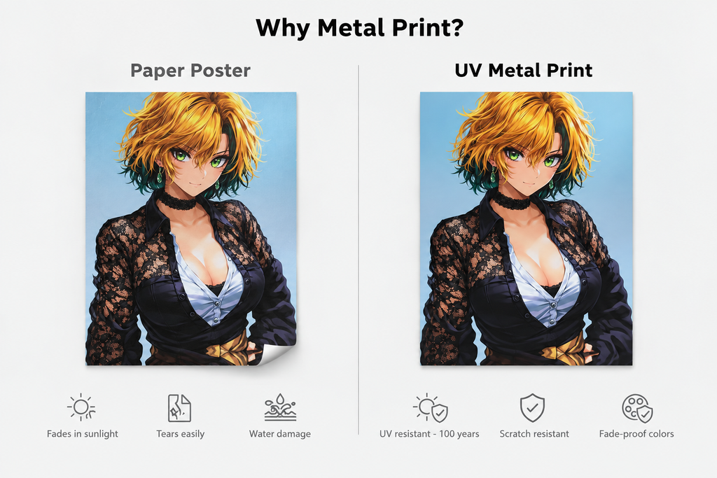 Anime Wandbild auf Metall