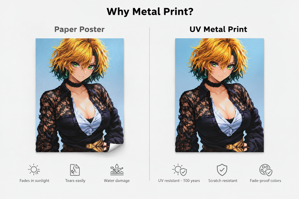 Anime Wandbild auf Metall