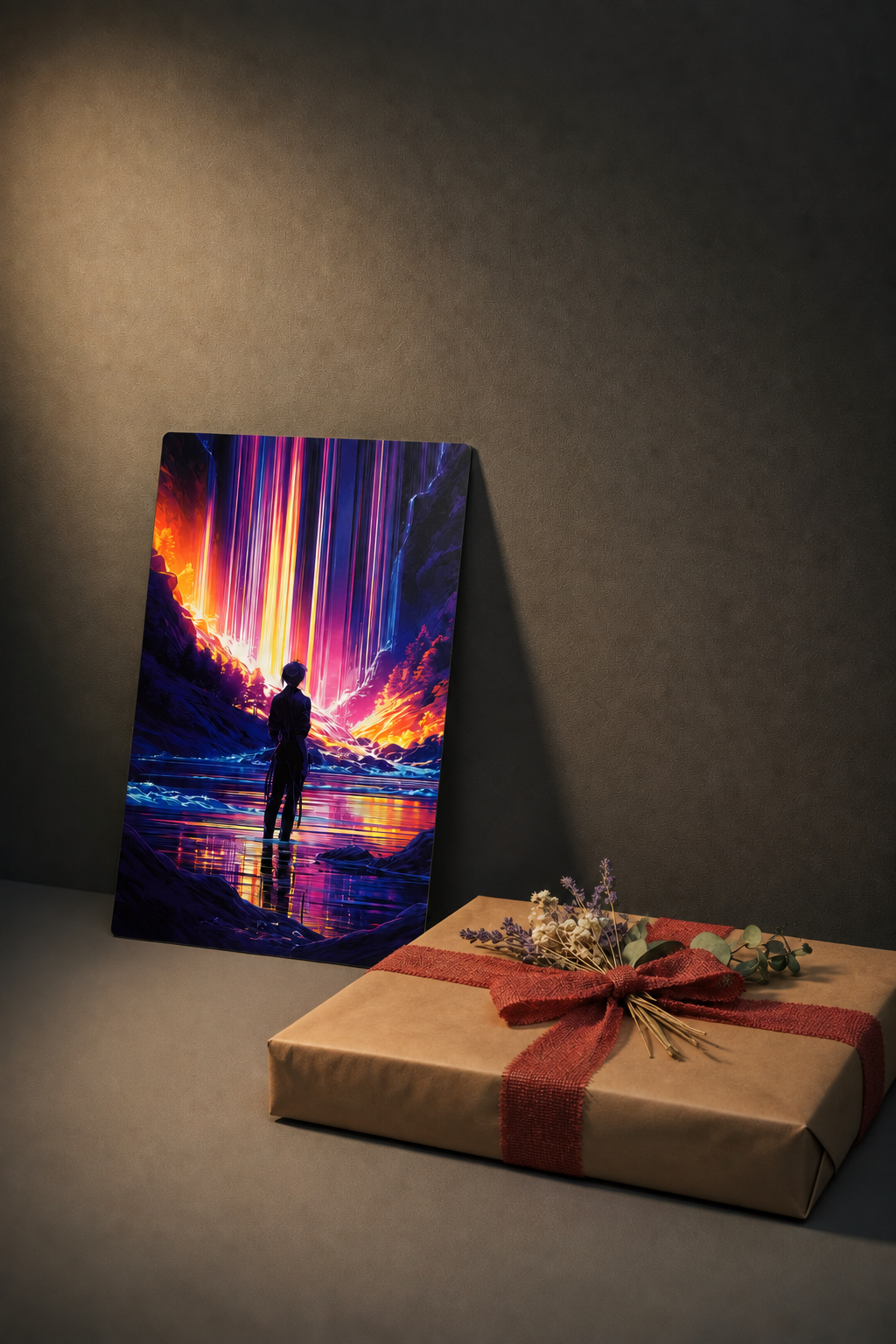 Magischer Lichtwasserfall Wandbild