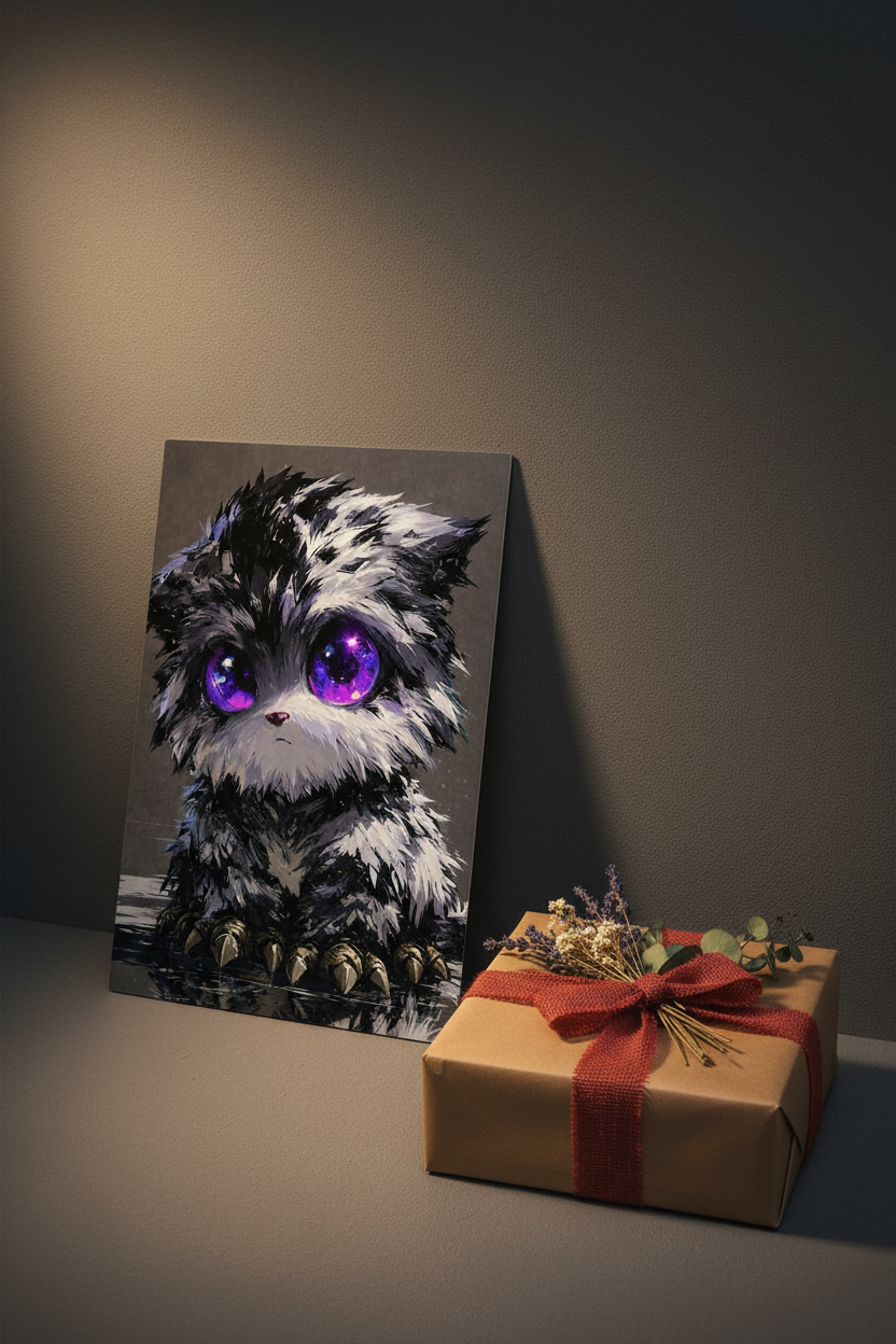 Flauschiges Fantasiewesen Wandbild