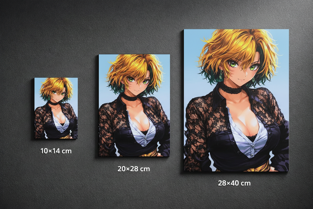 Anime girl print size mockup